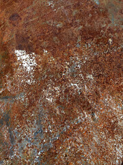 Corroded metal background. Rusty metal background with streaks of rust. Rust stains. Rystycorrosion.