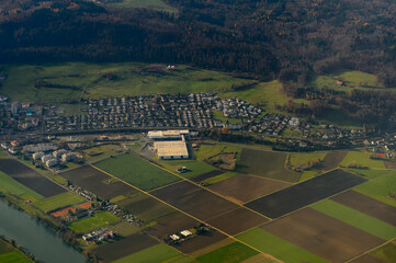 Nature, River, houses and villages of Switzerland.
