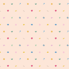 Seamless illustrated pattern with colorful sea life
