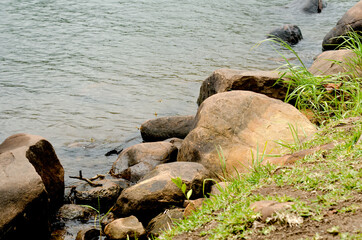 beautiful lake in the peruvian jungle
