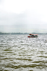 beautiful lake in the peruvian jungle
