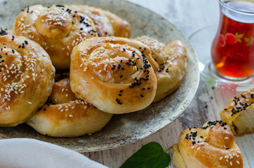 Turkish borek on the table