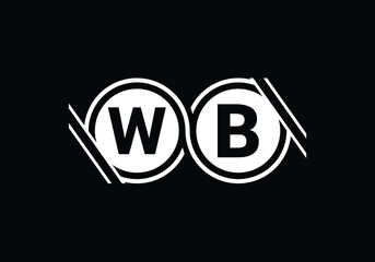Initial Monogram Letter W B Logo Design Vector Template. WB Letter Logo Design