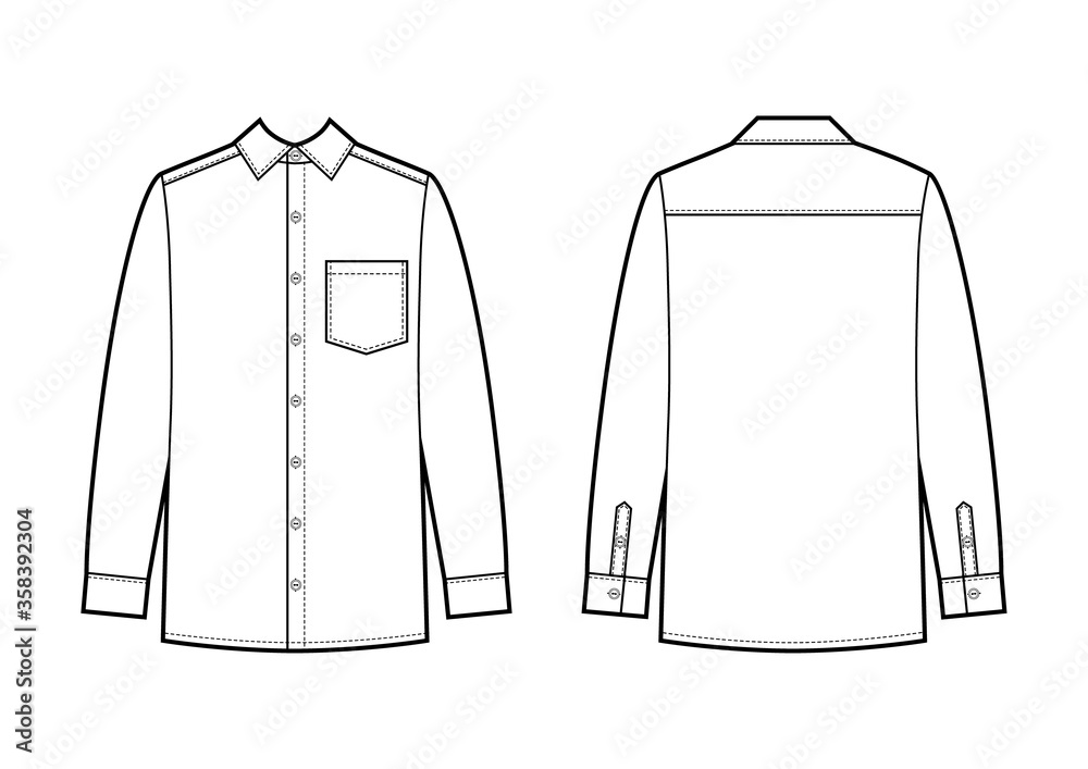 Wall mural Vector illustration of man's business shirt.