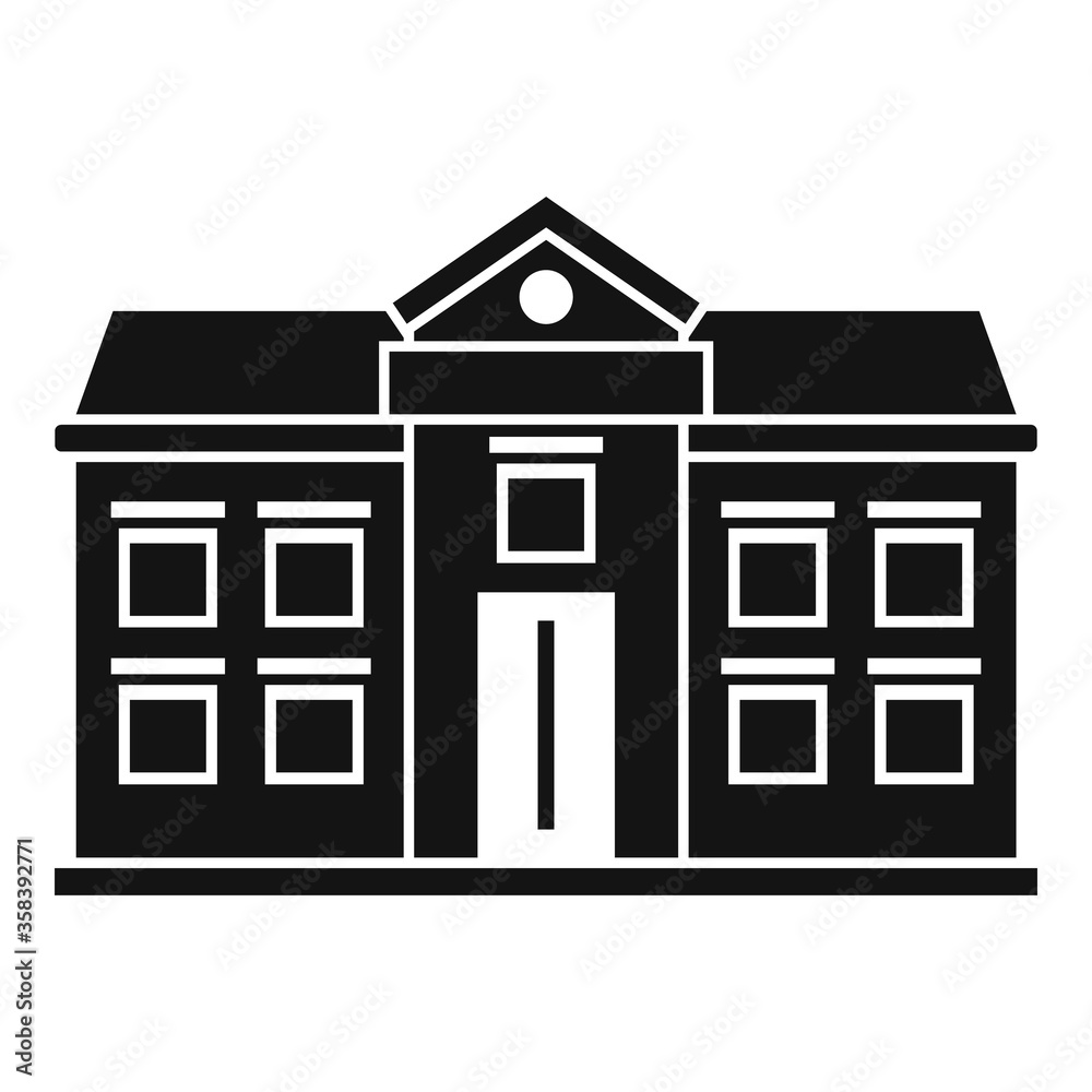 Poster university building icon. simple illustration of university building vector icon for web design isol