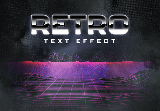 80S Retro Text Effect Layout