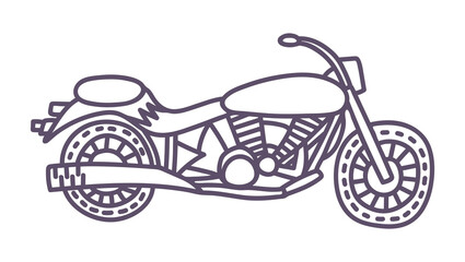 Obraz premium Hand drawn motorcycle. Cute doodle on white background.