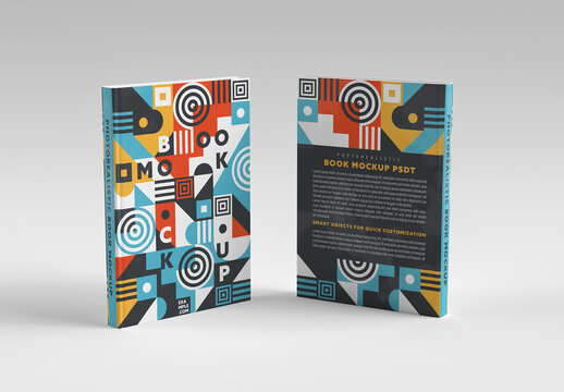 Two Sides of Vertical Book Mockup