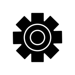 gear wheel icon, silhouette style