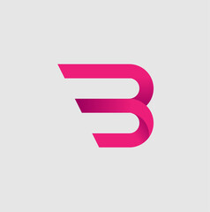 Fototapeta premium Pink and 3d logo version of Alphabet b 