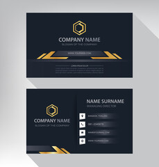 Business card in modern luxury style black and gold color
