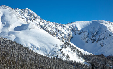 Snow Covered Slopes of Rocky Mountains