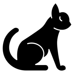 Cat Sitting Pose Vector Icon Design 