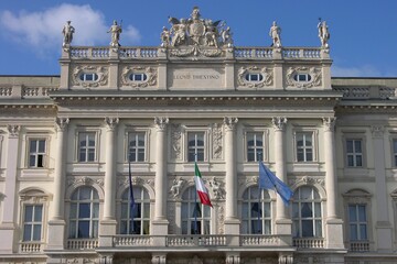 Fototapeta na wymiar Trieste, Italy, Palazzo del Lloyd Triestino, Facade Detail