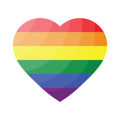 Gay heart vector or LGBT logo . Rainbow flag. Pride symbol.