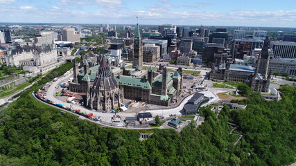 Aerial/Drone Photo of Parliament Hill & Downtown - obrazy, fototapety, plakaty