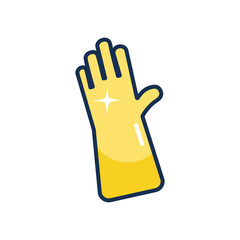 cleaning glove icon, line fill style