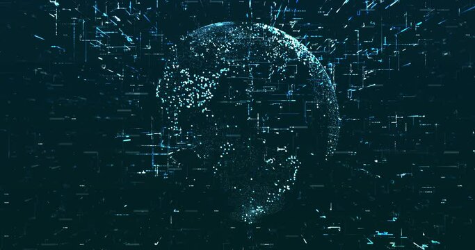 Abstract digital network data background, 3D rendering