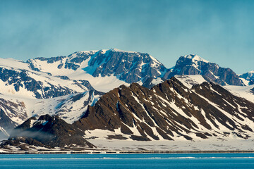 Mountains, snow of the nature of Arctic