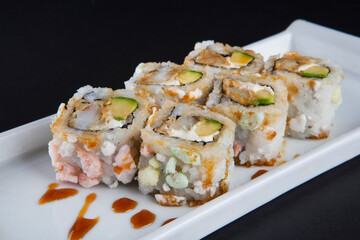 sushi on a white plate