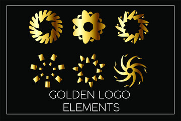 
GOLDEN LOGO ELEMENTS Package of Gold Modern Universal abstract geometric symbols, line and design elements for logos, designs and for may more.