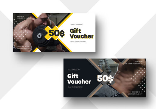 White and Black Gift Voucher Layout