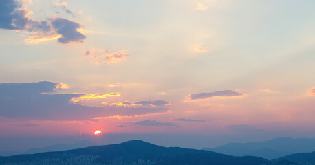 Sunset - view from Athens from Filothei hill