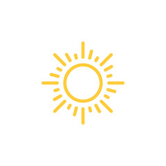 Sun icon flat vector illustration.