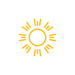 Sun icon flat vector illustration.