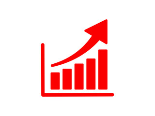 Vector chart icon. Graph growing up; movement; growth; progress; leap.
