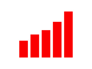 Vector chart icon. Graph growing up; movement; growth; progress; leap.