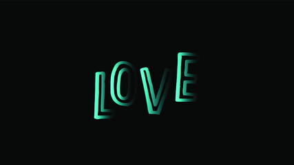  a glowing neon sign of love on a blackboard background