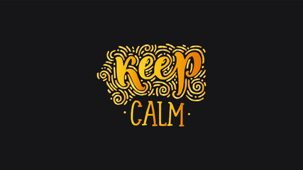 vector illustration of keep calm in gold