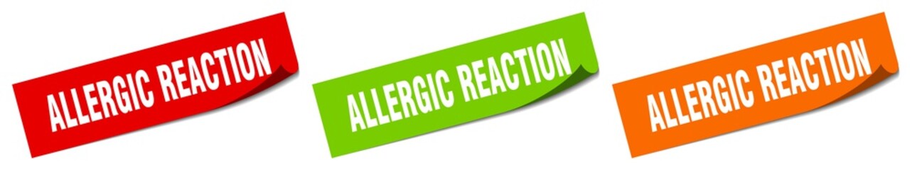 allergic reaction sticker. allergic reaction square isolated sign. allergic reaction label
