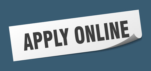 apply online sticker. apply online square isolated sign. apply online label