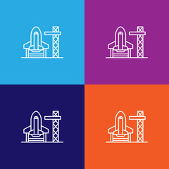 spaceship rocket space outline icon. Elements of independence day illustration icon