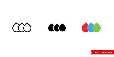 Fototapeta na wymiar RGB icon of 3 types. Isolated vector sign symbol.