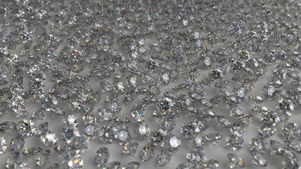 Bunch of Diamonds Isolated in White