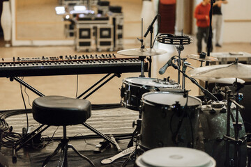 drum kit on stage