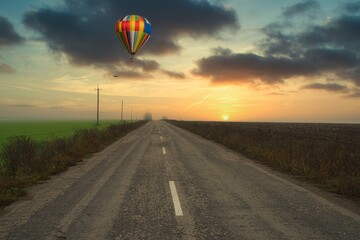 white marked road goes under the horizon