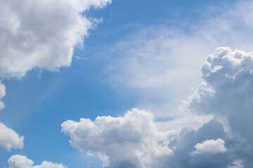 Beautiful photo of white clouds in the blue sky of one day