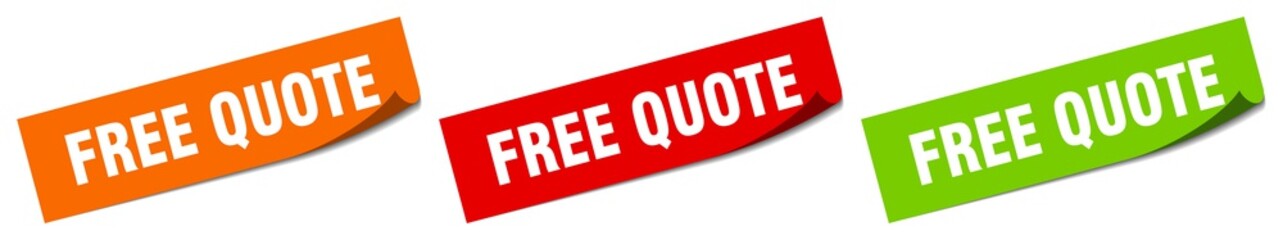 free quote sticker. free quote square isolated sign. free quote label