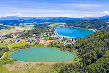 Fototapeta na wymiar Klopeiner See lake in Carinthia, Austria
