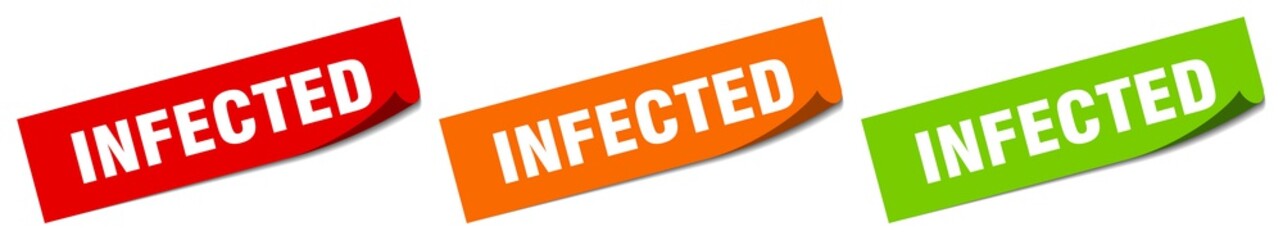 infected sticker. infected square isolated sign. infected label