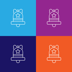 bell notification alarm outline icon. Elements of independence day illustration icon