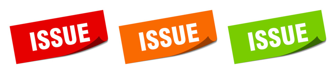 issue sticker. issue square isolated sign. issue label