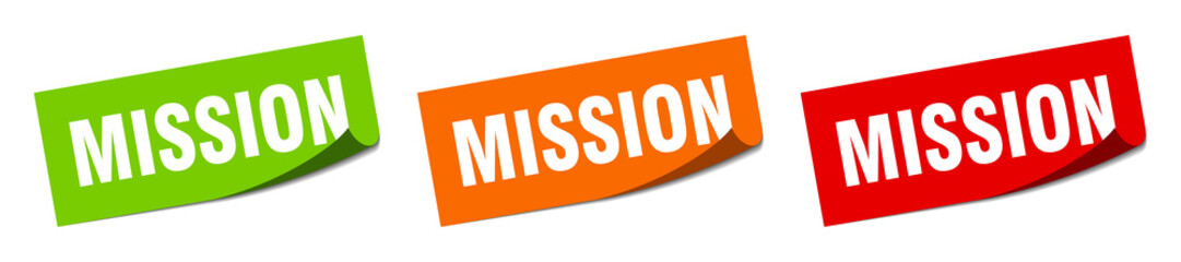 mission sticker. mission square isolated sign. mission label