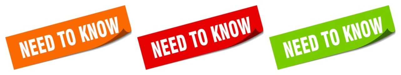 need to know sticker. need to know square isolated sign. need to know label