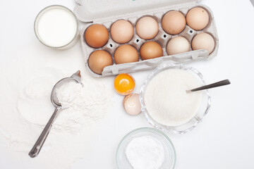 Frame of baking and cooking bread pastry or cake ingredients