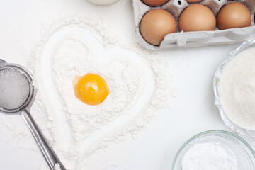 Frame of baking and cooking bread pastry or cake ingredients